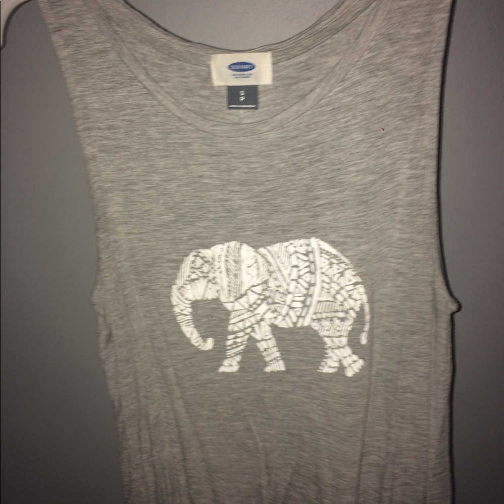 Small Old Navy Gray Elephant Print Tank Top